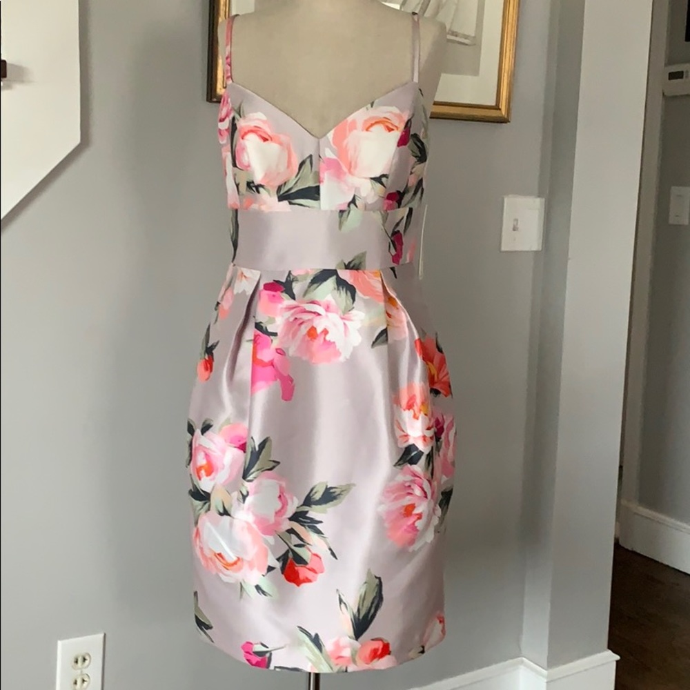Eliza J floral satin dress